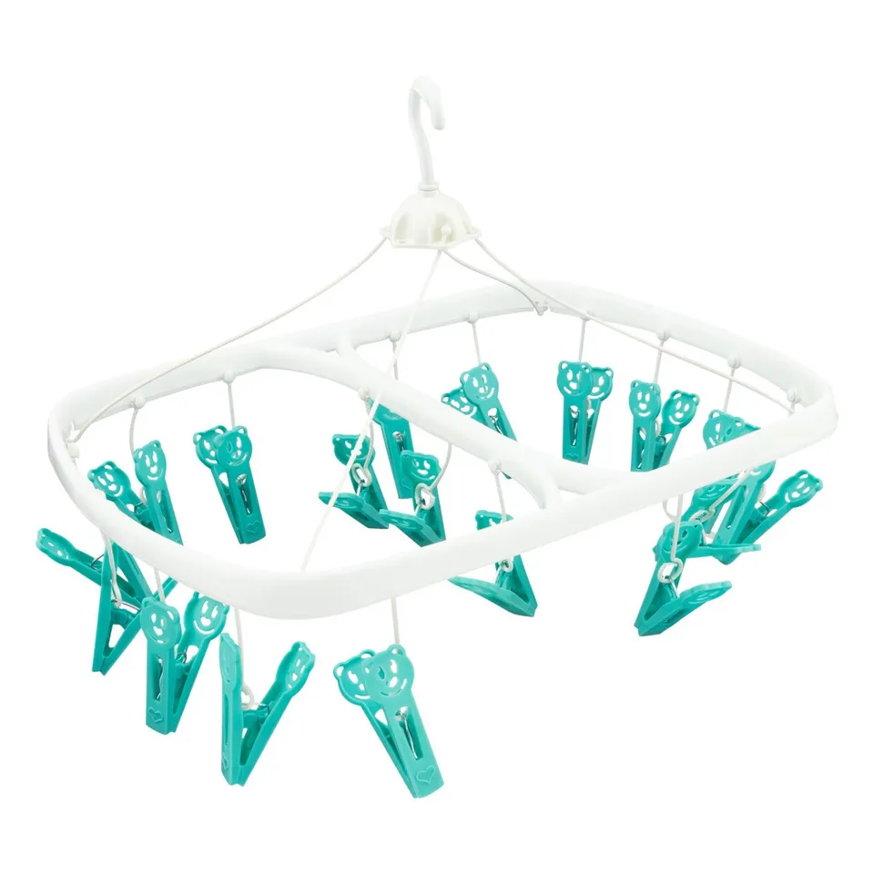 Varal Retangular Happy 19 prendedores - Lavanderia Poly Play, foto do produto em fundo branco